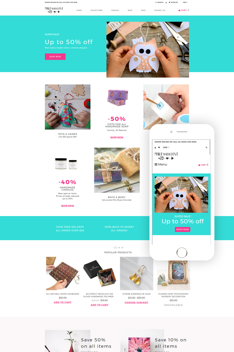 Made with Love – Hobbies & Crafts Creative Shopify Theme