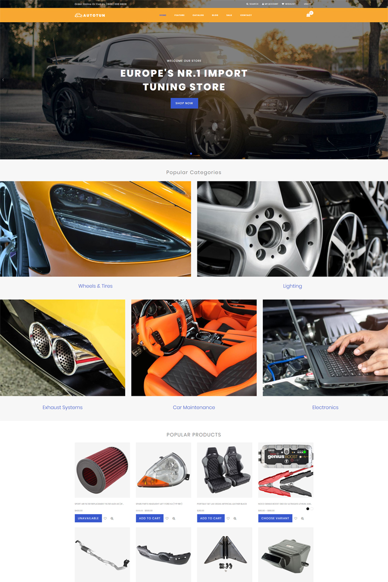 Autotun – Cars & Motorcycles Clean Shopify Theme