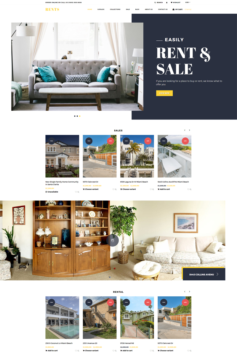 RENTS – Real Estate Multipage Clean Shopify Theme