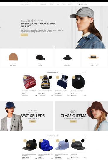 Caps and Hats - Fashion Multipage Elegant Shopify Theme