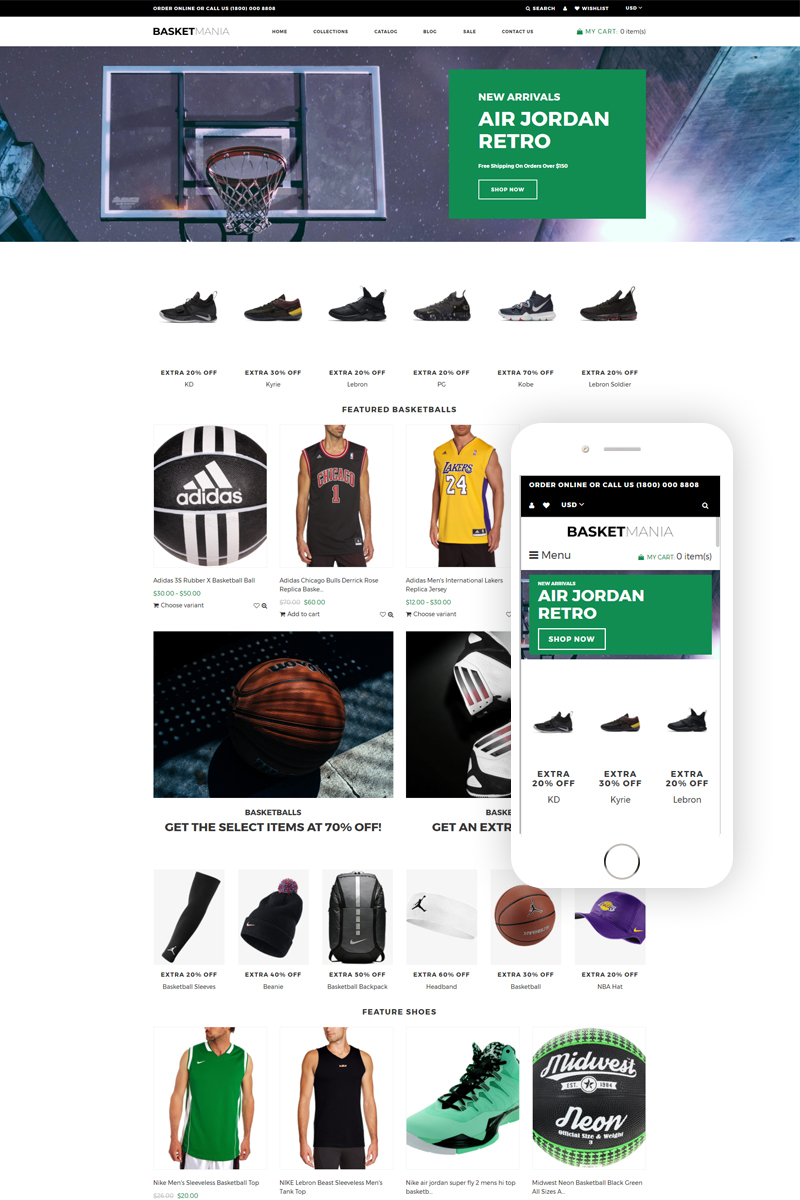 Basketmania – Basketball Multipage Clean Shopify Theme