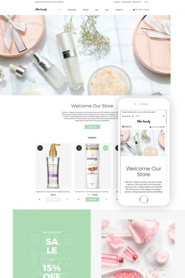 Skin beauty - Cosmetics Store Clean Shopify Theme