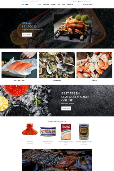 Big Fish - Seafood Restaurant Bright Shopify Theme