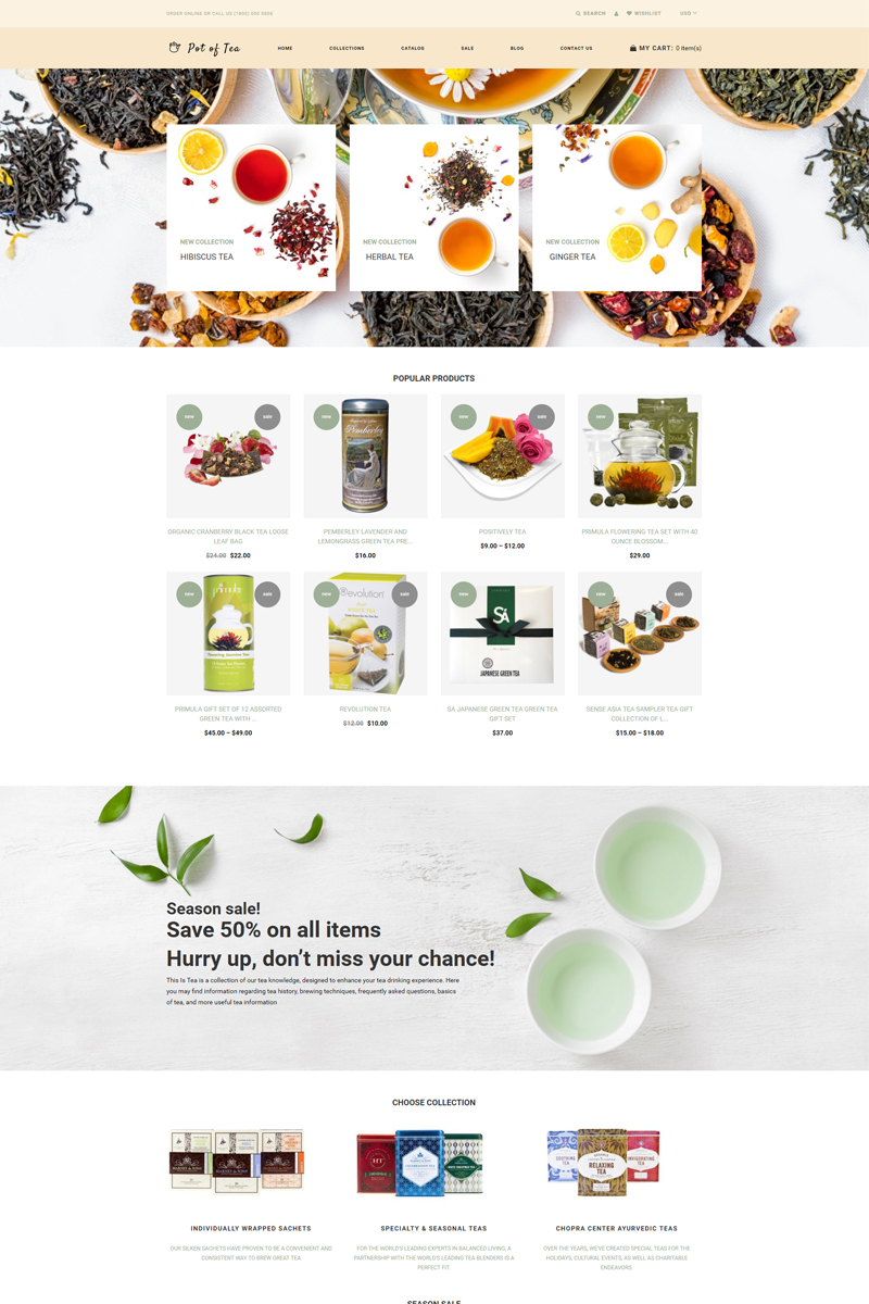 Pot of Tea – Tea Shop Multipage Clean Shopify Theme