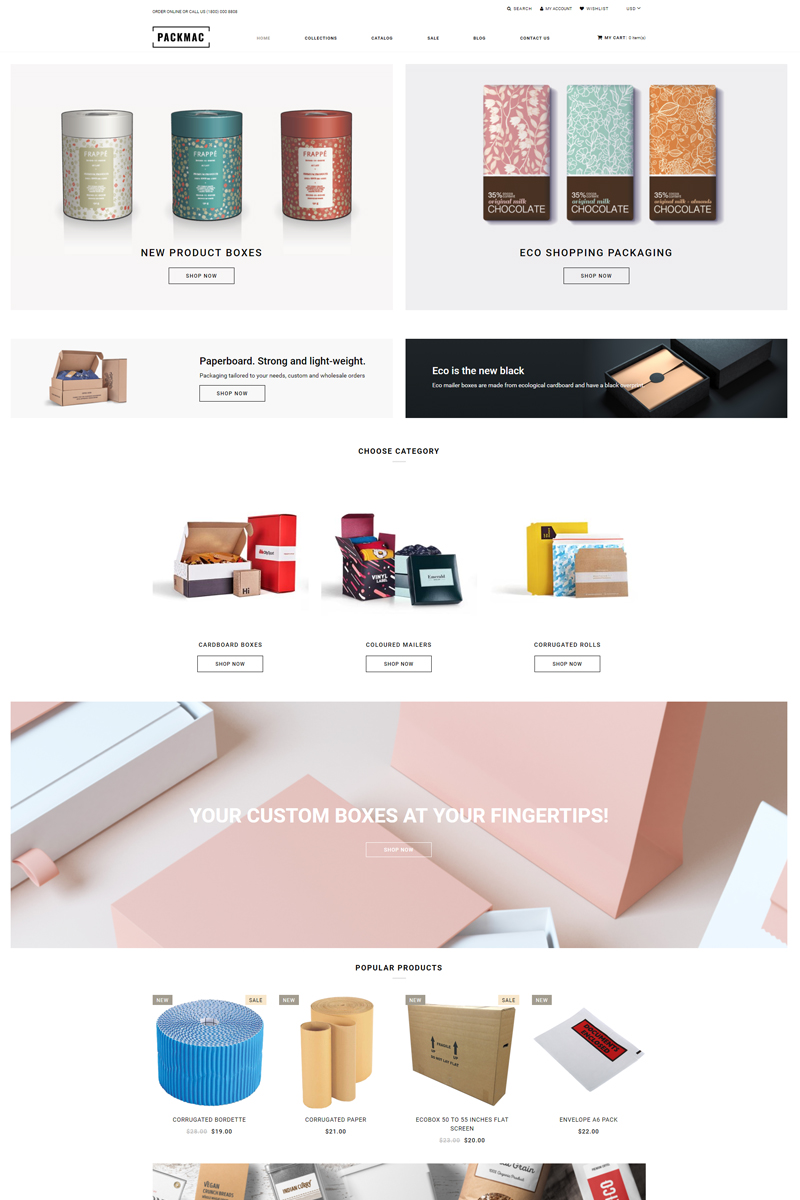 Packmack – Packaging Multipage Clean Shopify Theme