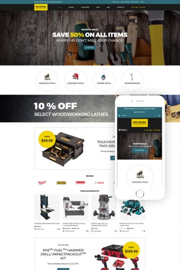 Mr. Crush - Tools & Equipment Multipage Clean Shopify Theme