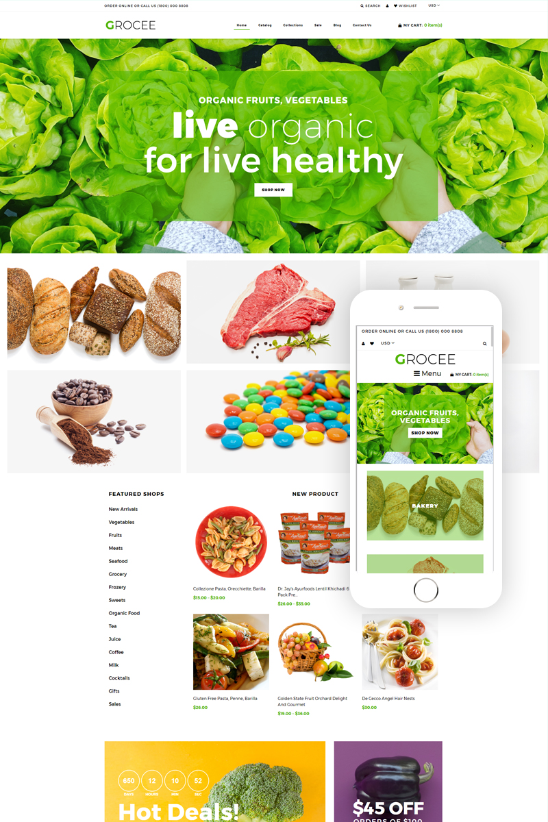 GROCEE – Food Store Multipage Clean Shopify Theme