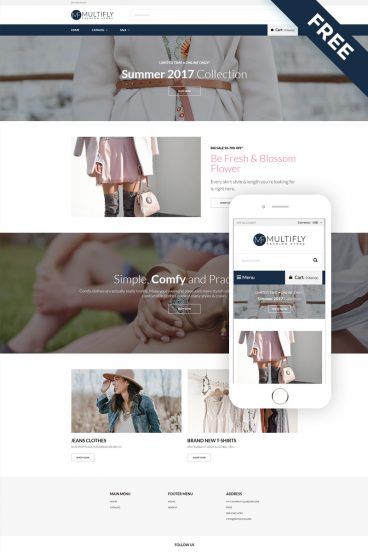 Multifly - Fashion Store Free Elegant Shopify Theme