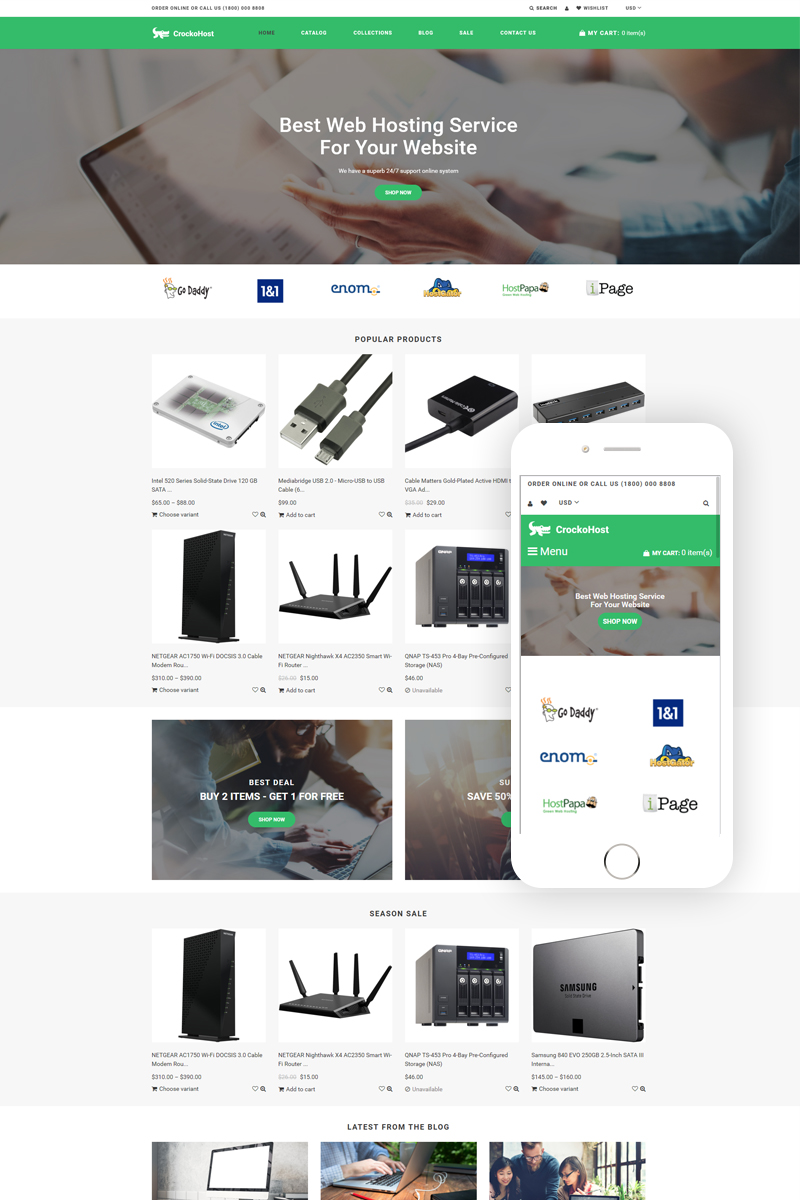 Crocko Host – Hosting E-commerce Clean Shopify Theme