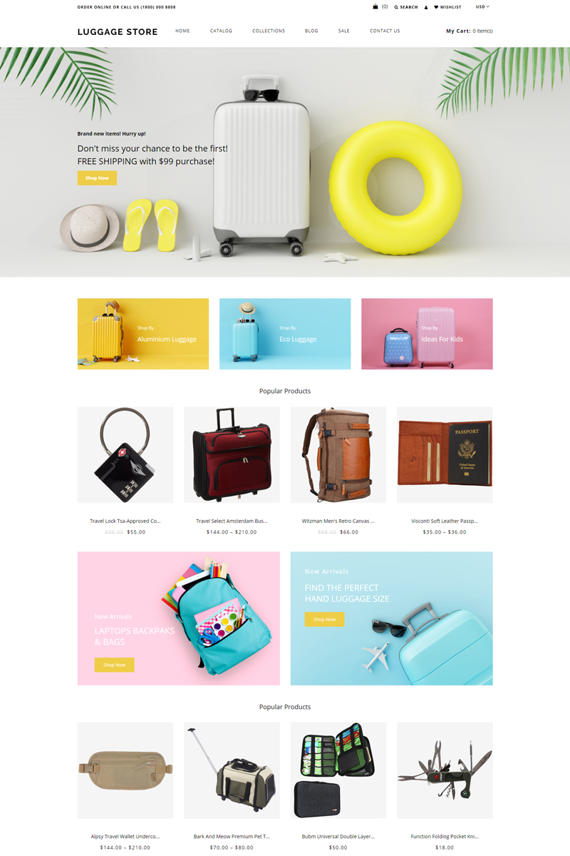 Luggage store – Travel Store eCommerce Modern Shopify Theme