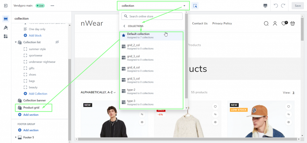 How to manage the Product Filter on the Collection page? - Zemez