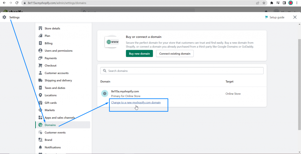 How-to-change-shopify-domain name