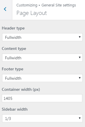 Page Layout Customizer