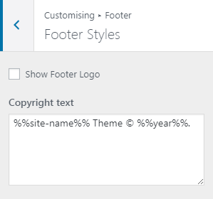 change Footer copyright text