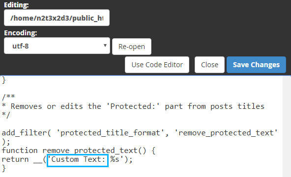 change “Protected” prefix