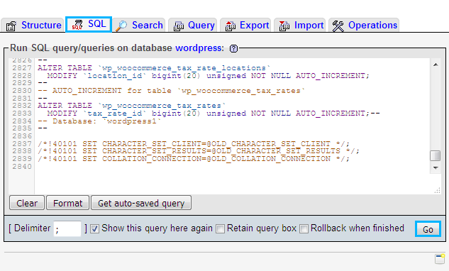 Import Database Tables Using phpMyAdmin Tool