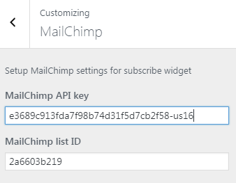 MailChimp widget