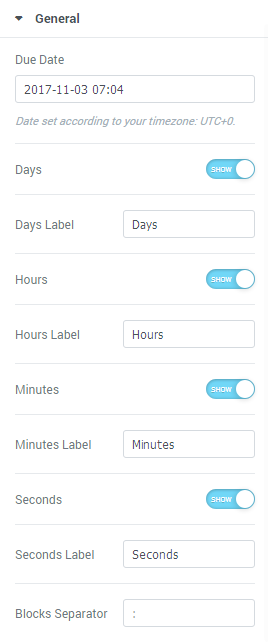 Countdown Timer JetElements Module for Elementor