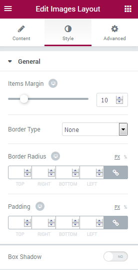 Images Layout JetElements Module Style for Elementor