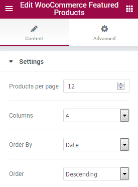 WooCommerce Featured Products JetElements Module for Elementor