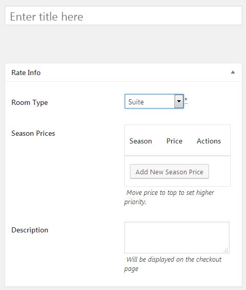 Adding Rates to Rooms