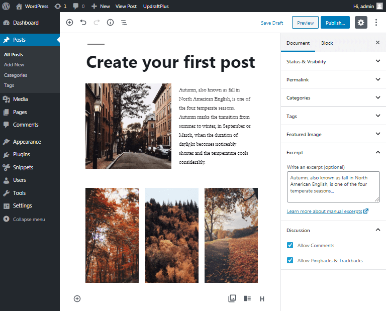 creating a post