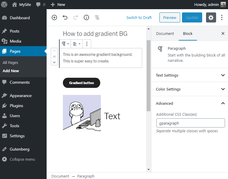 Gutenberg icons