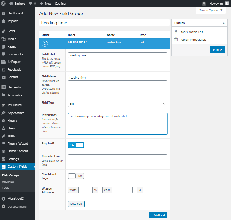 add meta field to custom post type