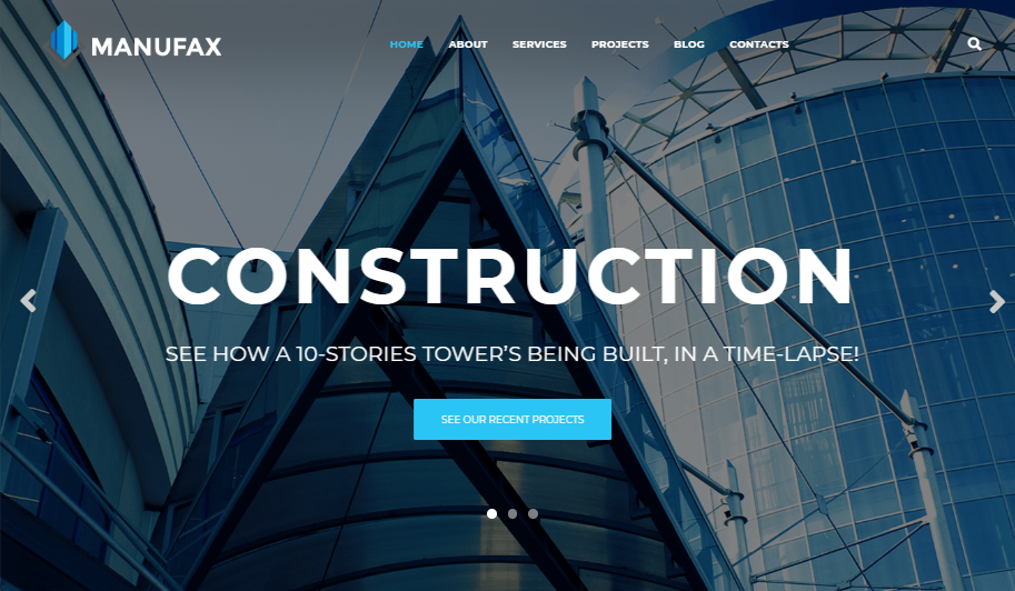 Manufax architecture WordPress theme