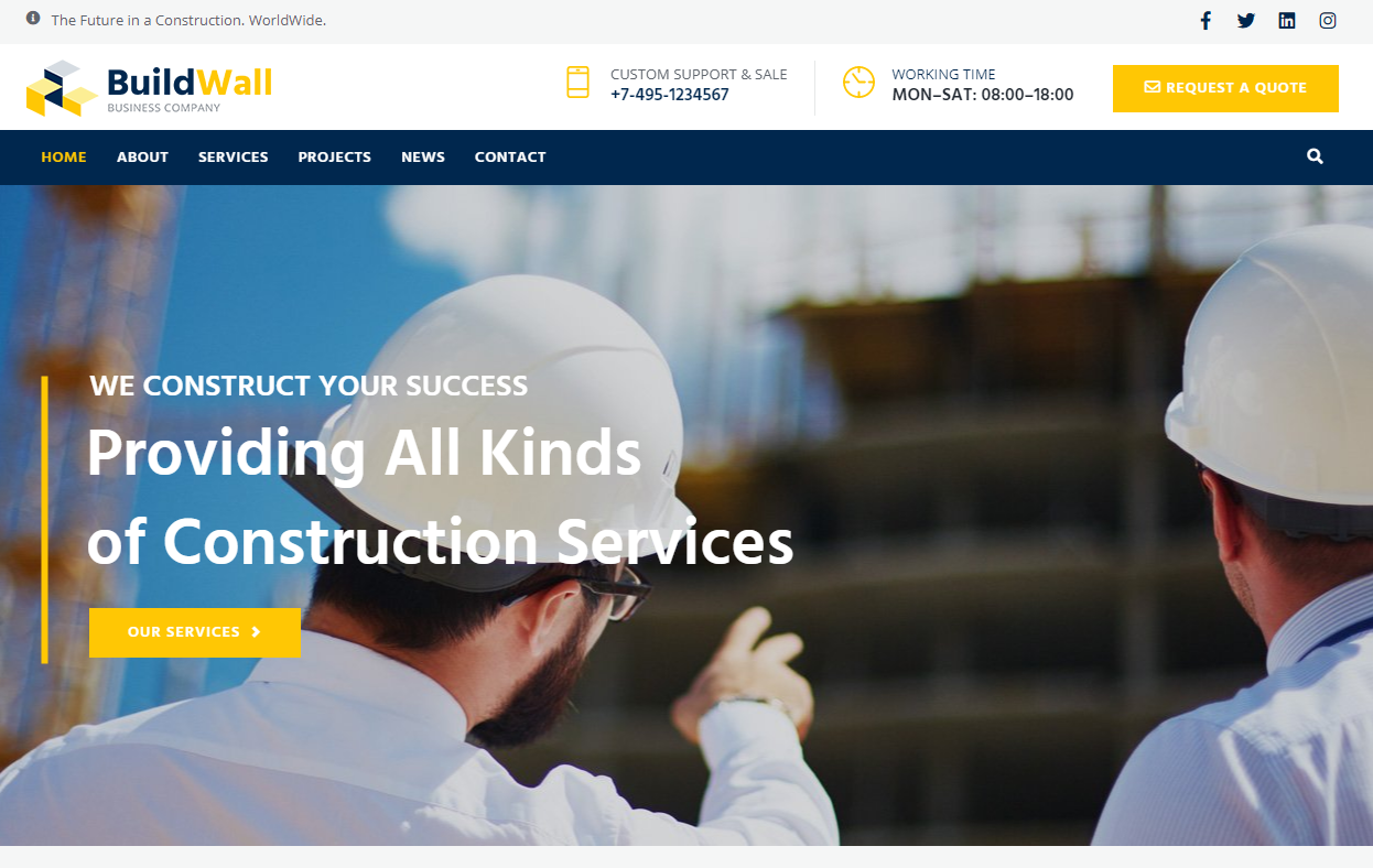 construction multipurpose WordPress theme