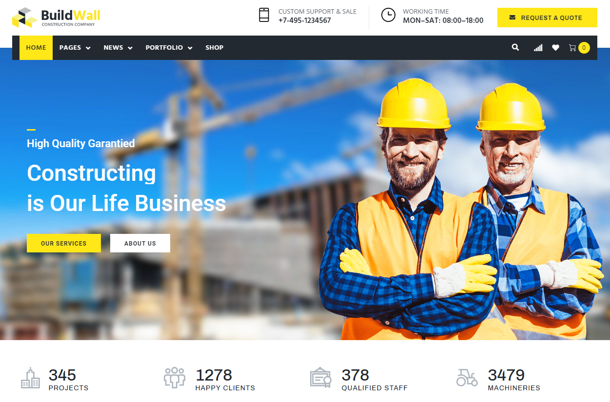 construction multipurpose wordPress theme