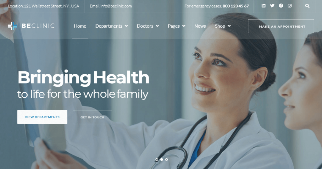 multipurpose medical WordPress theme