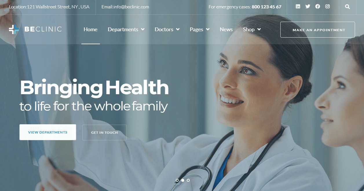 Multipurpose Medical Wordpress Theme - Beclinic - Zemez