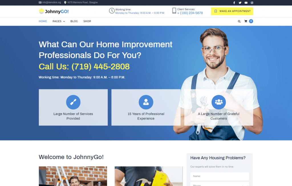 home services multipurpose WordPress theme