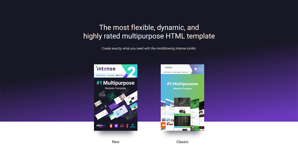 Intense: Best Responsive HTML5 Templates