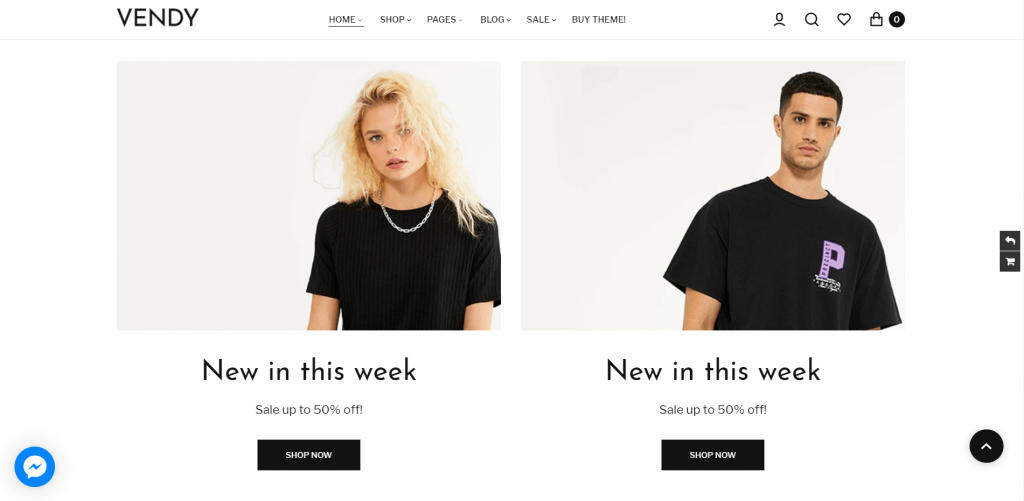 Vendy. Best Shopify Theme for Fashion with Beautiful eCommerce Design