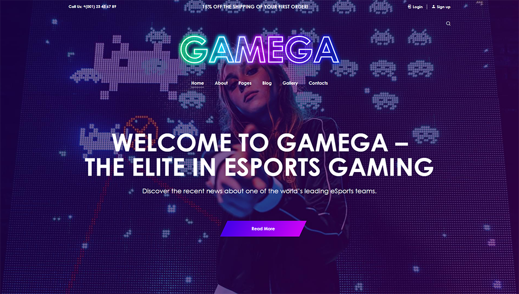 Gamega - eSports and Cyber Gaming HTML Template