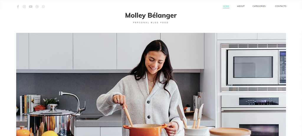 Types of Blog in 2022: Molley Belanger Food Blog WordPress Theme