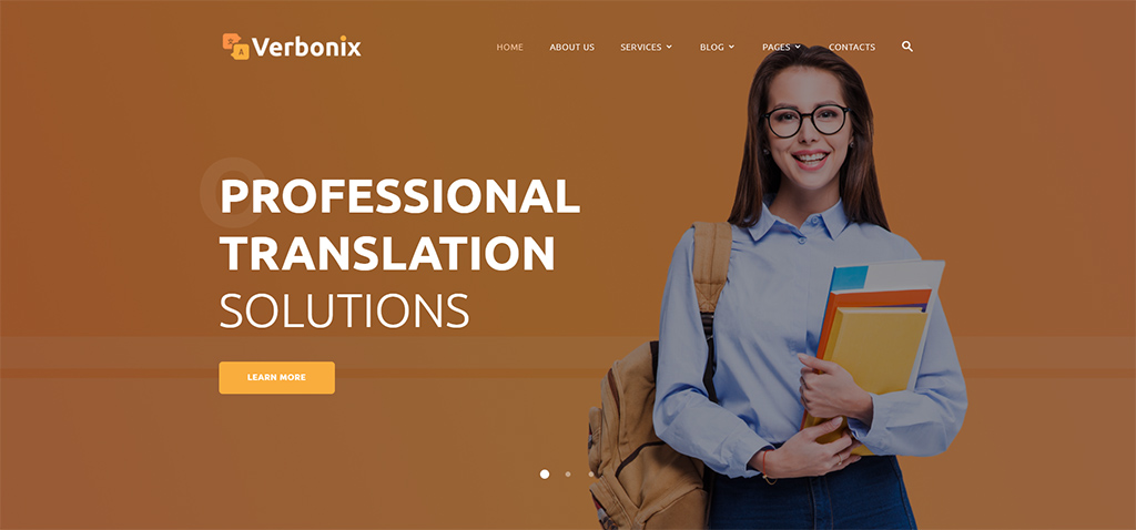 Types of Blog in 2022: Verbonix Translation and Educational Blog HTML5 Website Template