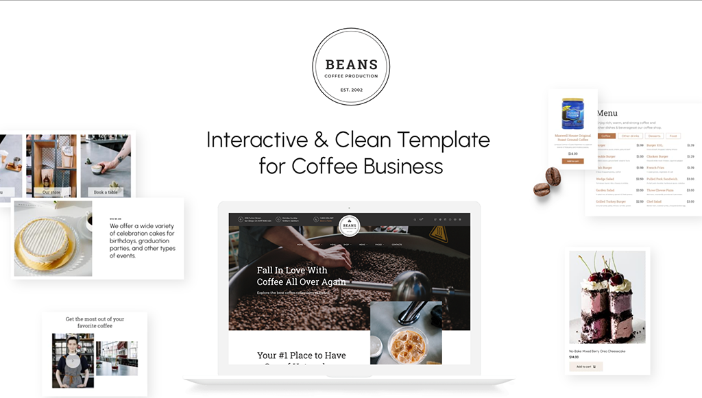 Beans - Coffee Shop Website Template
