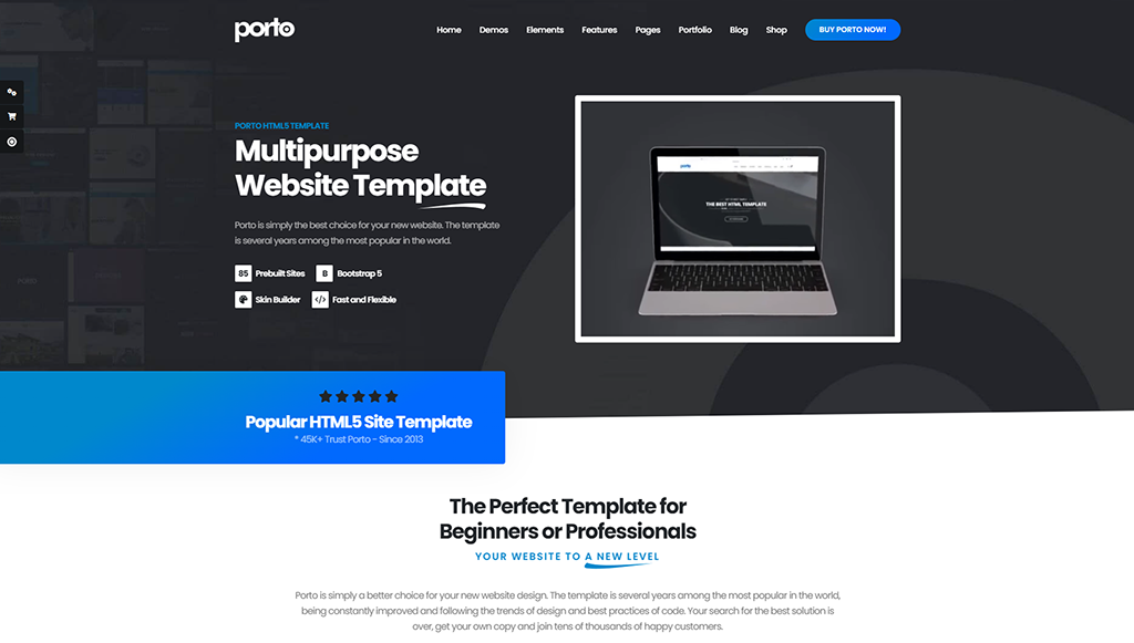 The Best HTML5 Themes: Porto - Multipurpose Website Template
