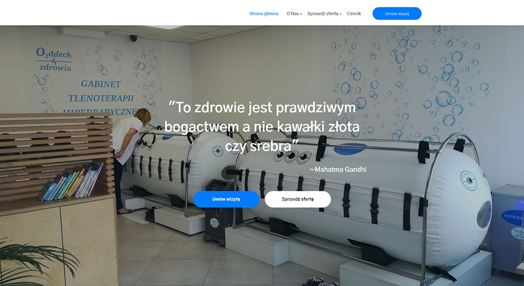 Oddech Zdrowia, An HBOT Provider Website Created with the Monstroid2 WordPress Theme