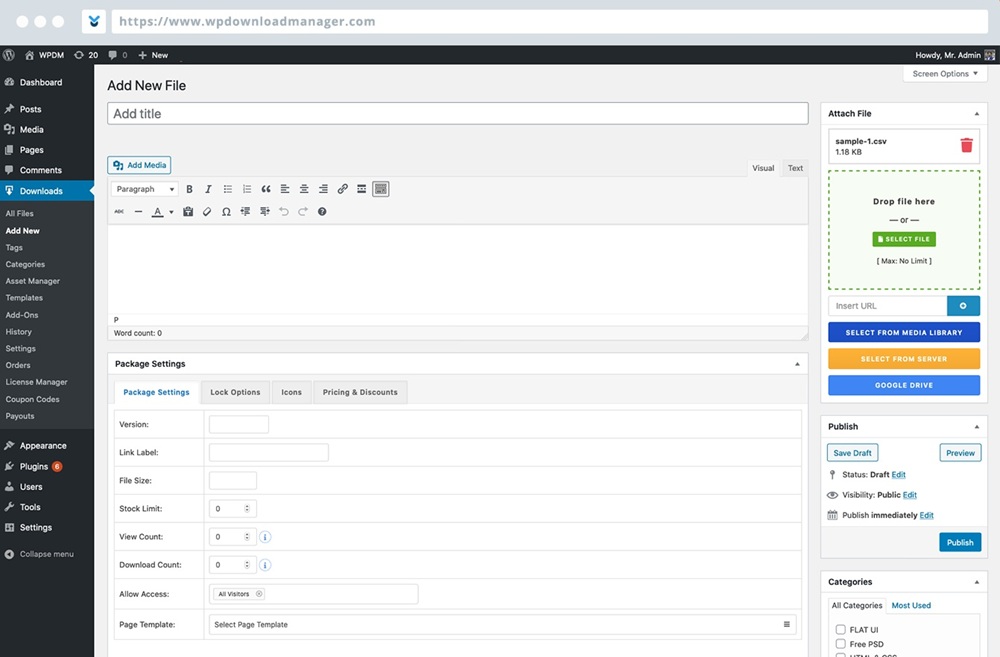 WordPress download manager
