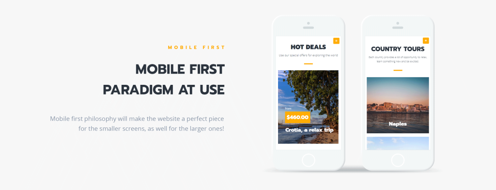 Mobile first paradigm at use