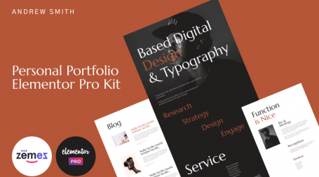 Andrew Smith — Elementor Pro photographer portfolio templates kit