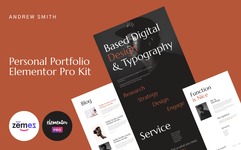 Andrew Smith — Elementor Pro photographer portfolio templates kit