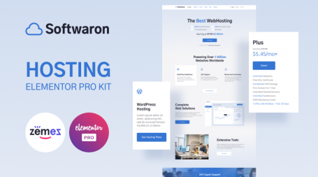 Softwaron — Elementor Pro hosting templates kit